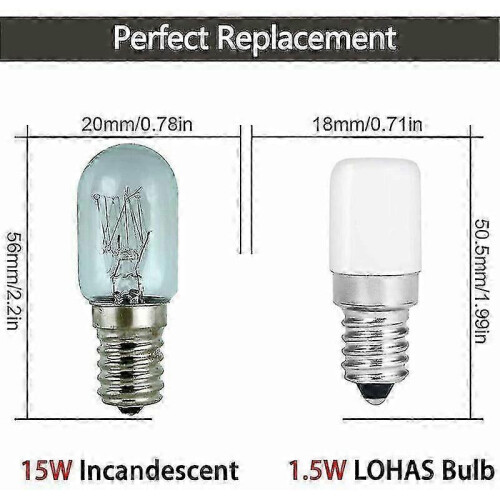 24V E14 LED Bulbs 6500K Cool White 2-Pack for Refrigerator, Freezer & Home Use 1