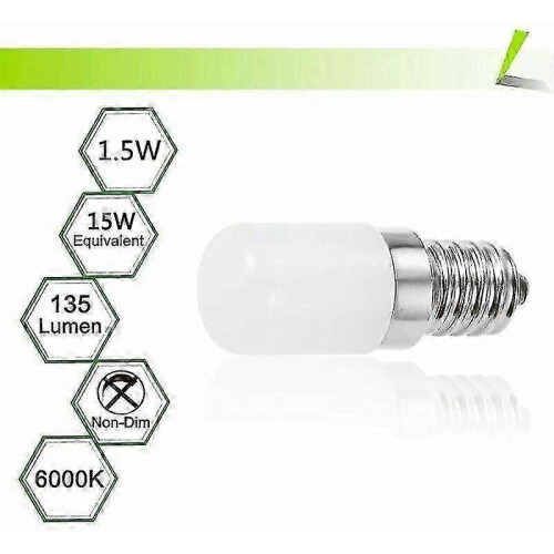24V E14 LED Bulbs 6500K Cool White 2-Pack for Refrigerator, Freezer & Home Use 2