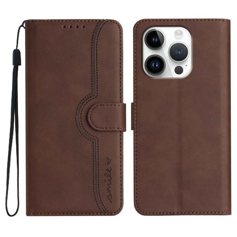 (Brown) Compatible With Iphone 16 Pro Case Built-In Magnet Cover Wallet Premium Pu Brown 764563763580