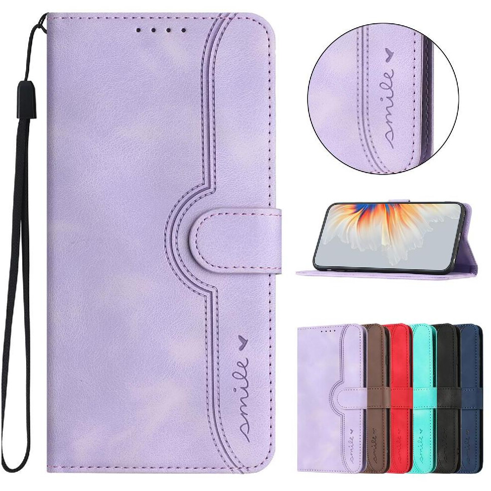 (Purple) Compatible With Iphone 16 Pro Case Built-In Magnet Cover Wallet Premium Pu Purple 764563763610