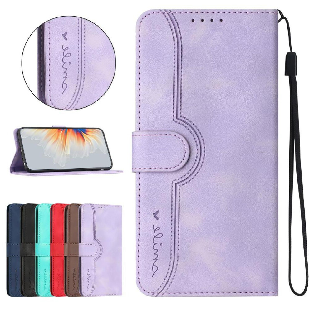 (Purple) Compatible With Iphone 16 Plus Case Premium Pu Wallet Built-In Magnet Cover Purple 764563763672