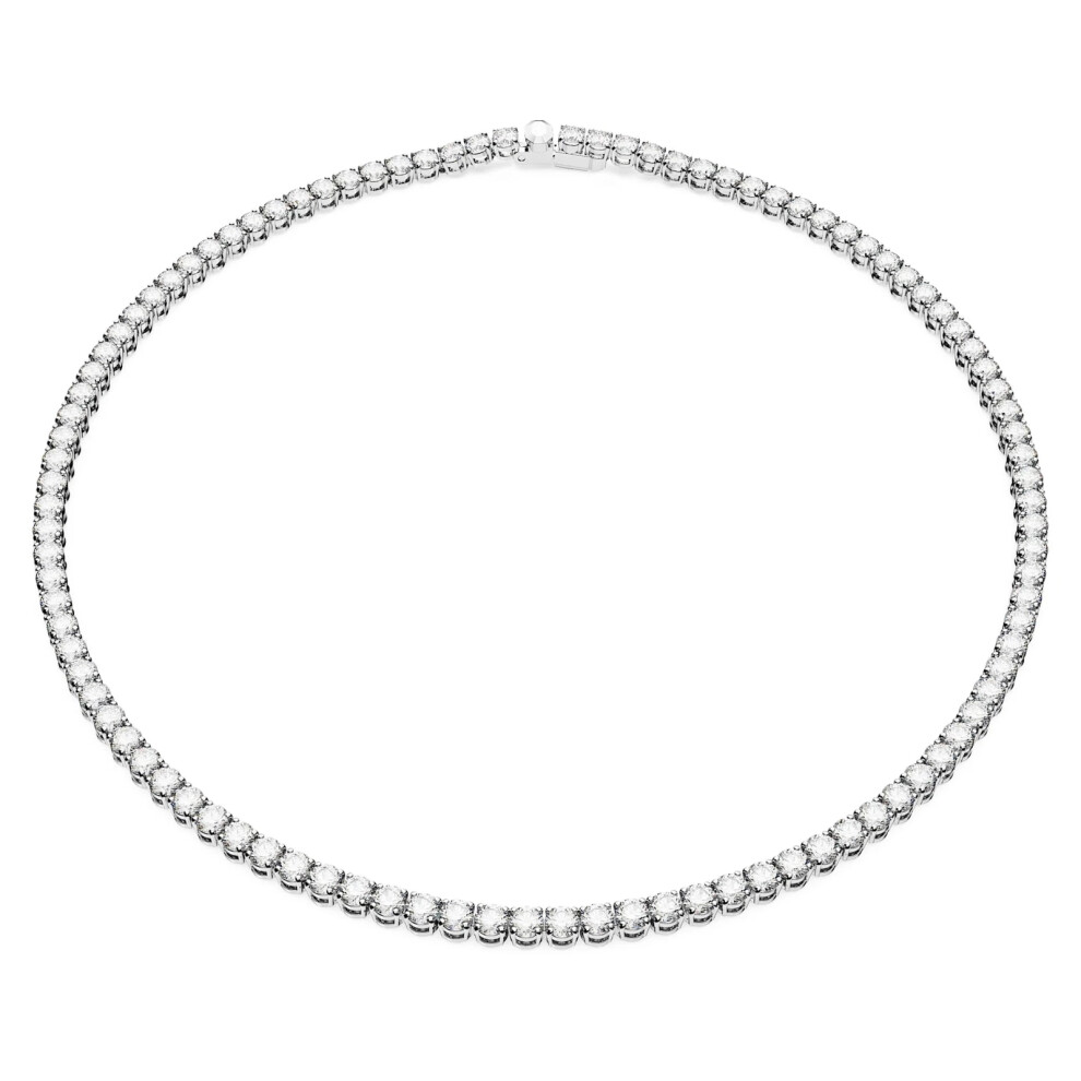 Swarovski Matrix Tennis Necklace Medium, Round Cut White Rhodium Plated 5681796