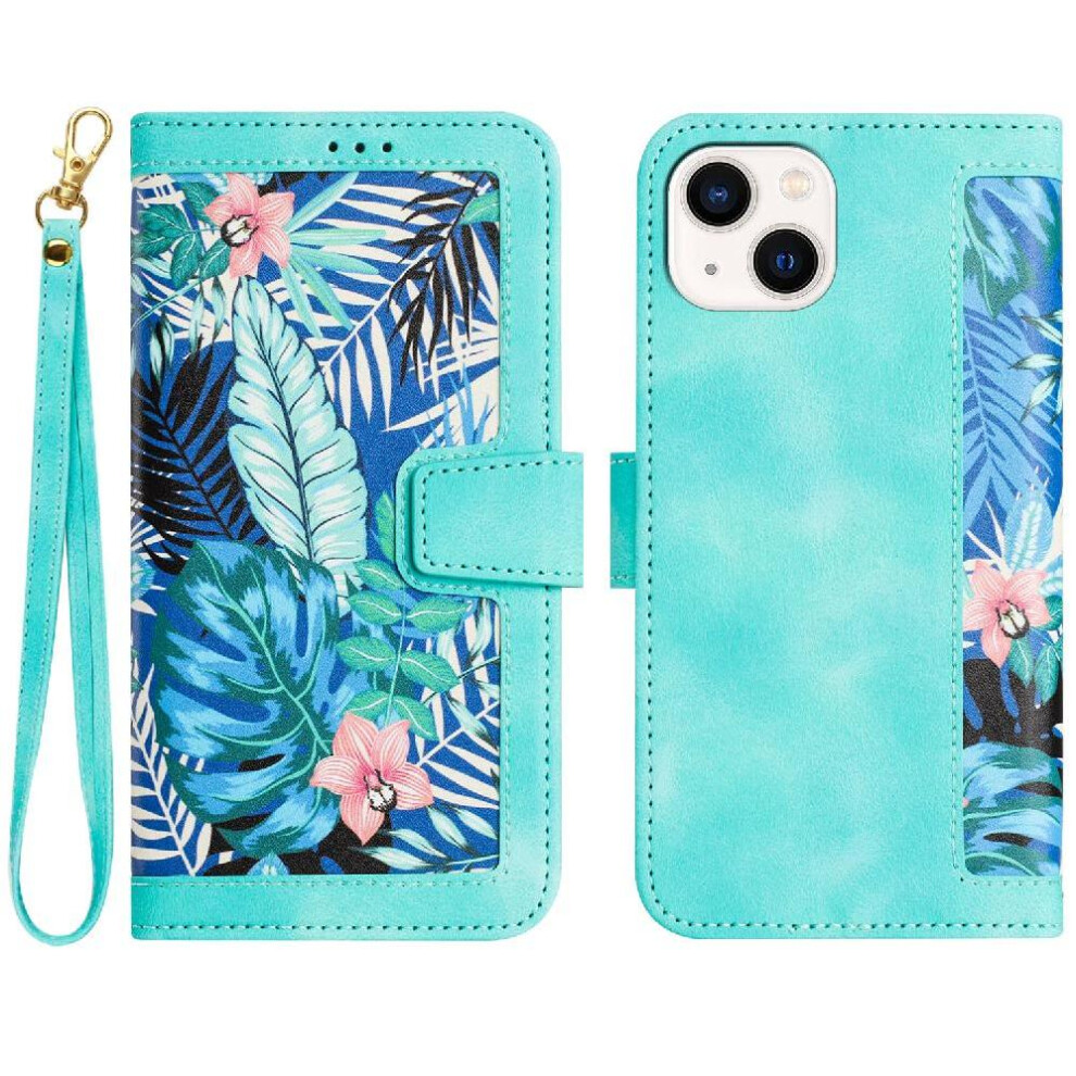 (Green) Wallet Case For Iphone 13 Pu Leather Anti Scratch Kickstand Magnetic Closure Card Holder Green 764563765737