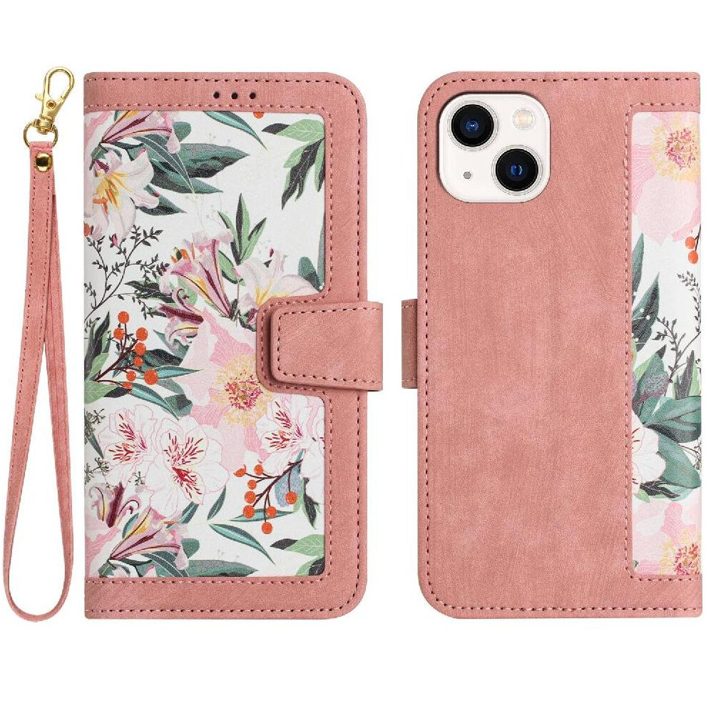(Pink) Wallet Case For Iphone 13 Pro Pu Leather Anti Scratch Kickstand Card Holder Magnetic Closure Pink 764563765812