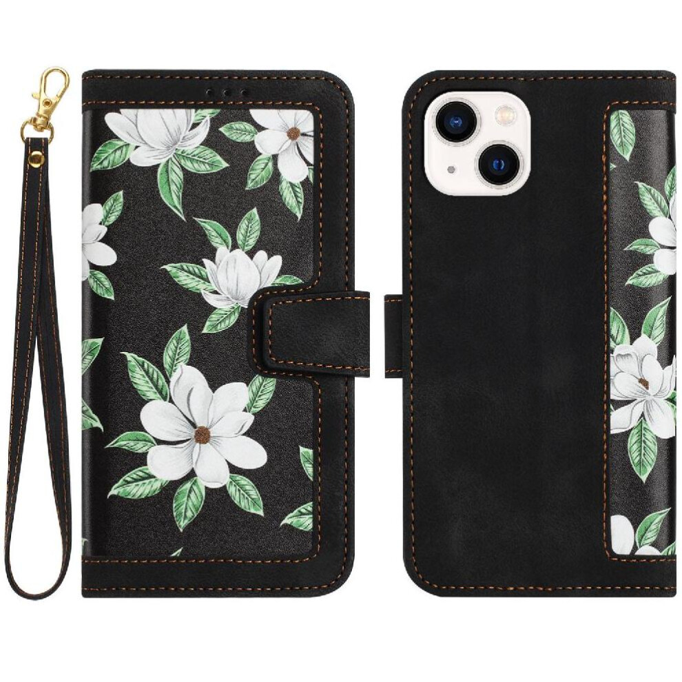 (Black) Wallet Case For Iphone 13 Pro Pu Leather Anti Scratch Kickstand Card Holder Magnetic Closure Black 764563765829