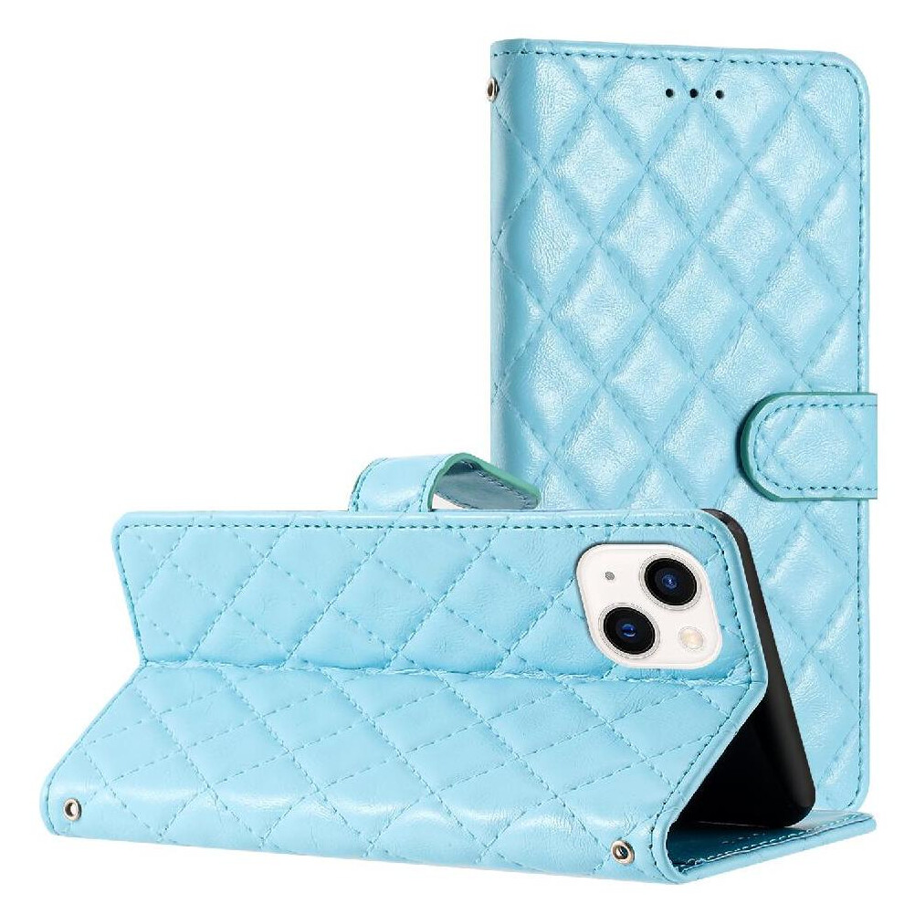(Blue) Flip Case For Iphone 13 Magnetic Folio Card Slots Holder Kickstand Tpu Shockproof Pu Leather Wallet Blue 764563766031
