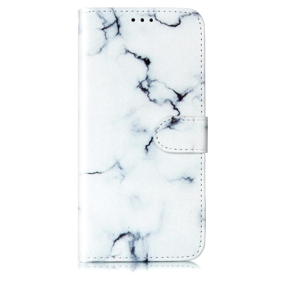 (White) Flip Case For Iphone 13 Card Slots Holder Pu Leather Wallet Full Protection Marble Pattern Magnetic White 764563766727
