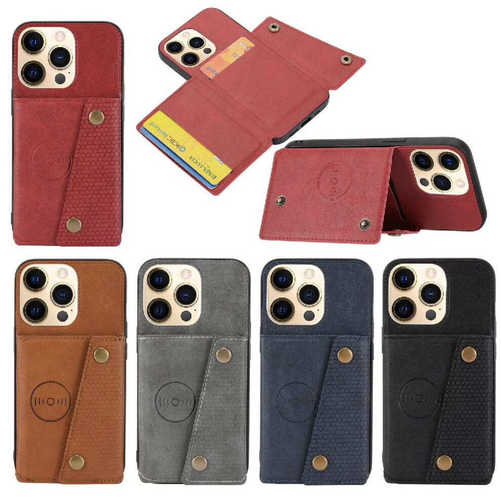 ( ) Wallet Case For Iphone 13 Mini Shockproof Protective Kickstand Wallet Case Card Holder Buit In Iron Gray 764563767090