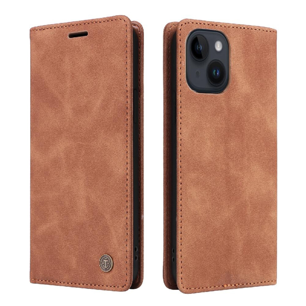 (Brown) Case For Iphone 13 Shockproof Wallet Leather Case Simple Business Flip Cover Brown 764563768653
