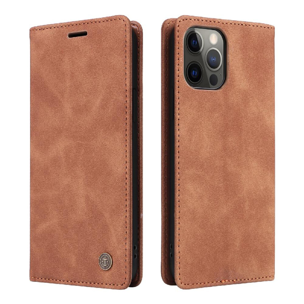 Photos - Case for iphone 13 Pro Max Shockproof Wallet Simple Business Flip Cover Leather (Brown)
