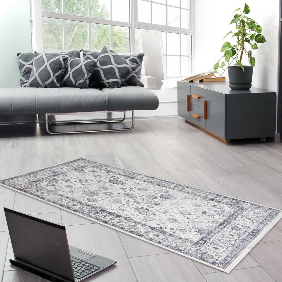(60 cm x 220 cm (2ft x 7ft 7")- Runner Rug Carpet)., SERENE- CASHMERE RUG) Large Traditional Rugs Living Room Carpet Door Mat-image-OPC-PHQKT56-NEW