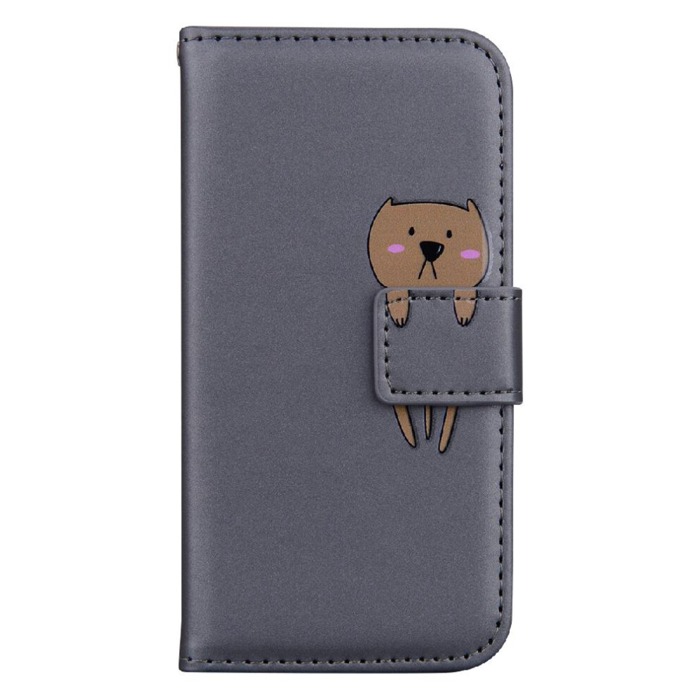 ( ) Flip Case For Iphone 13 Wallet Simple Business Leather Case Flip Cover Shockproof Gray 764563769896