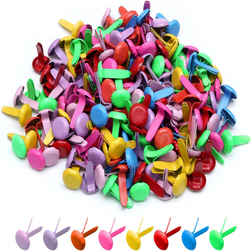 200 PCS Mini Round Multicolor Paper Fasteners Split Pins | 816mm Tiny Split Fasteners for Scrapbooking, Card Making & DIY Crafts | Versatile