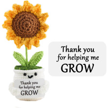 Teacher Appreciation Gifts for Women - Crocheted Positive Sunflower Doll with Thank You Card - Ideal Student Gifts for Teachers, Birthday, a