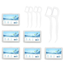 Floss Picks, 300pcs Dental Floss Stick, Dual-Use Portable Tooth Floss Picks & Tooth Gap Brush, Interdental Cleaning Tool for Travel Home Off