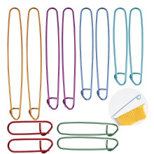12pcs Stitch Holders 6 Size Aluminum Crochet Knitting Needle Stitch Holders Set for DIY Knitting Blankets, Scarves, Quilts, Needle Hooks Cra