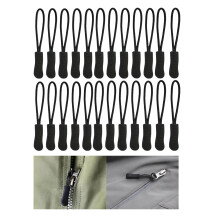 24PCS Black Zipper Pulls, Zipper Pull Replacement, Zipper Extension, Zipper Tags, Non Slip Zipper Tags for Backpacks, Jackets, Traveling Cas