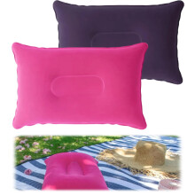KIQAWEE Inflatable Pillow, 2Pcs Blow Up Pillow, Inflatable Pillow for Camping, 22x34cm Camping Pillow with Flocked Surface Inflatable Cushio