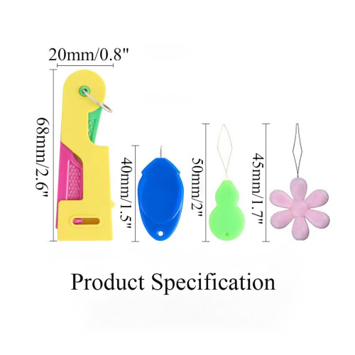 12 Pcs Automatic Needle Threaders, Simple Needle Threader Hand Sewing, Automatic Needle Threading Device Tool, Colorful Needle Threader Kit 1