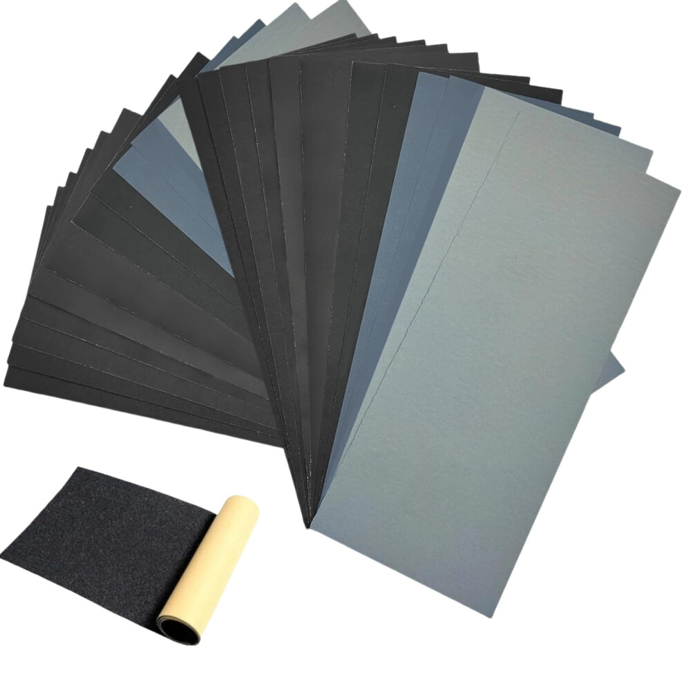 24Pcs Wet And Dry Sandpaper Set, 800-5000 Grit Wet And Dry Sandpaper For Wood Furniture, Cars Polishing Metals, Walls, And Home Improvement, 6920702354499