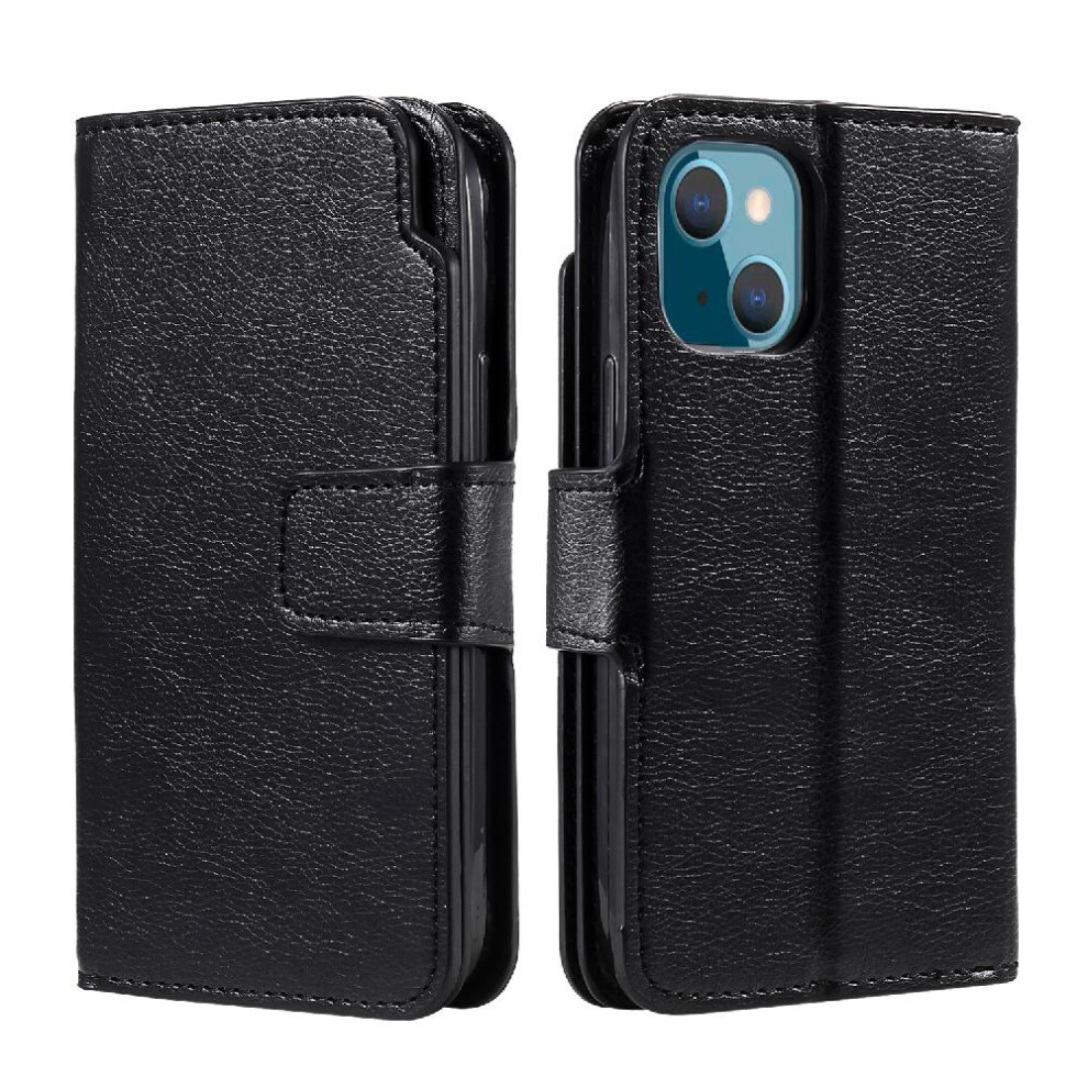 (Black) Case For Iphone 13 9 Card Slots Magnetic Wallet Pu Leather Kickstand Black 764563770564