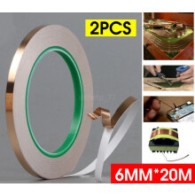 2x Conductive Copper Adhesive Foil High Heat Temperature Tape 6mm*20m Hot