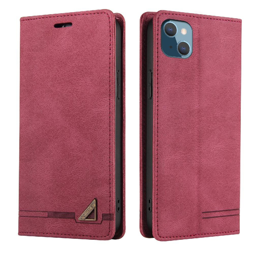 (Red) Case For Iphone 13 Mini Premium Leather Two Card Slots Kickstand Premium Leather Red 764563770984