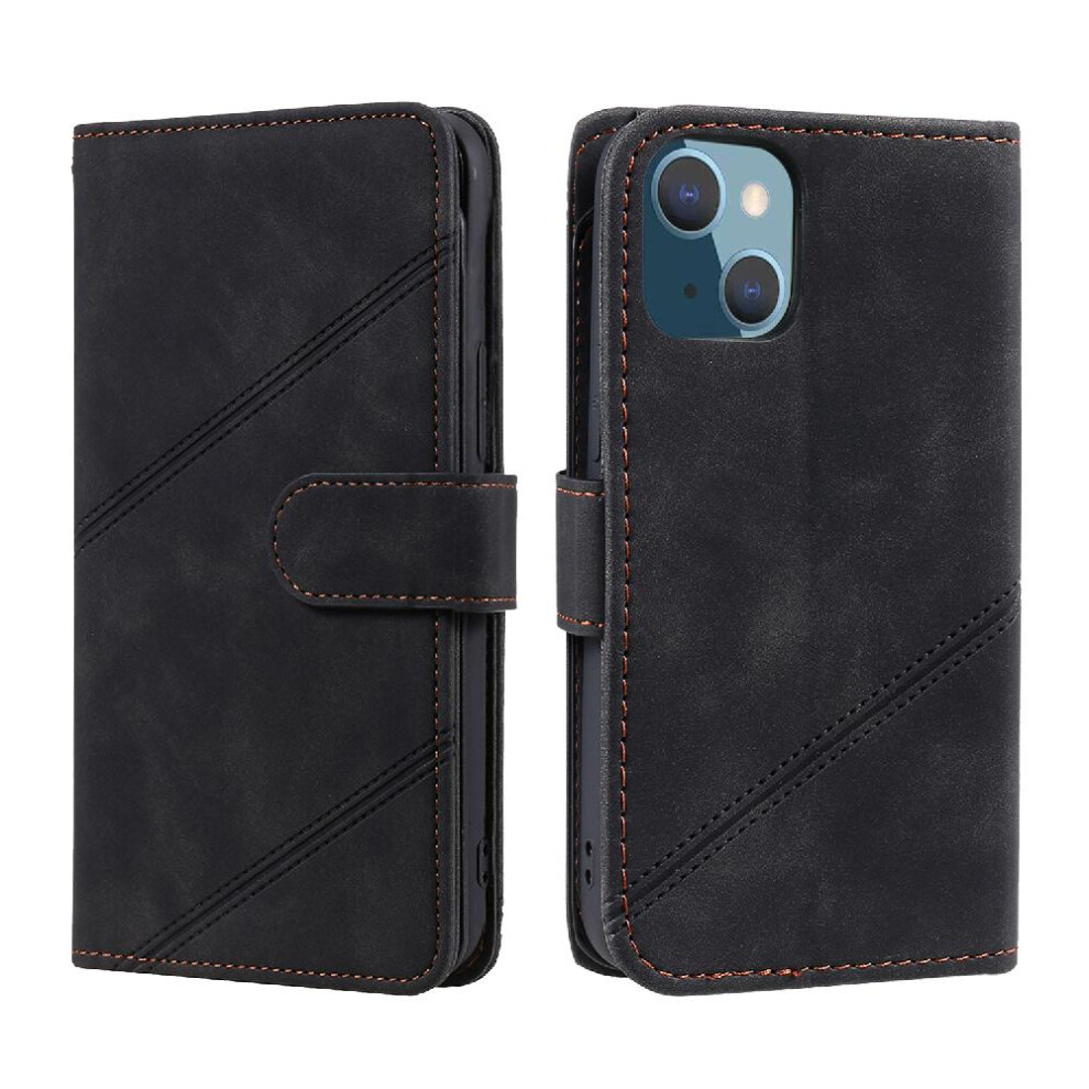 (Black) Case For Iphone 13 Mini Card Holder Kickstand Magnetic Wristband Pu Leather Wallet Flip Folio Black 764563771035