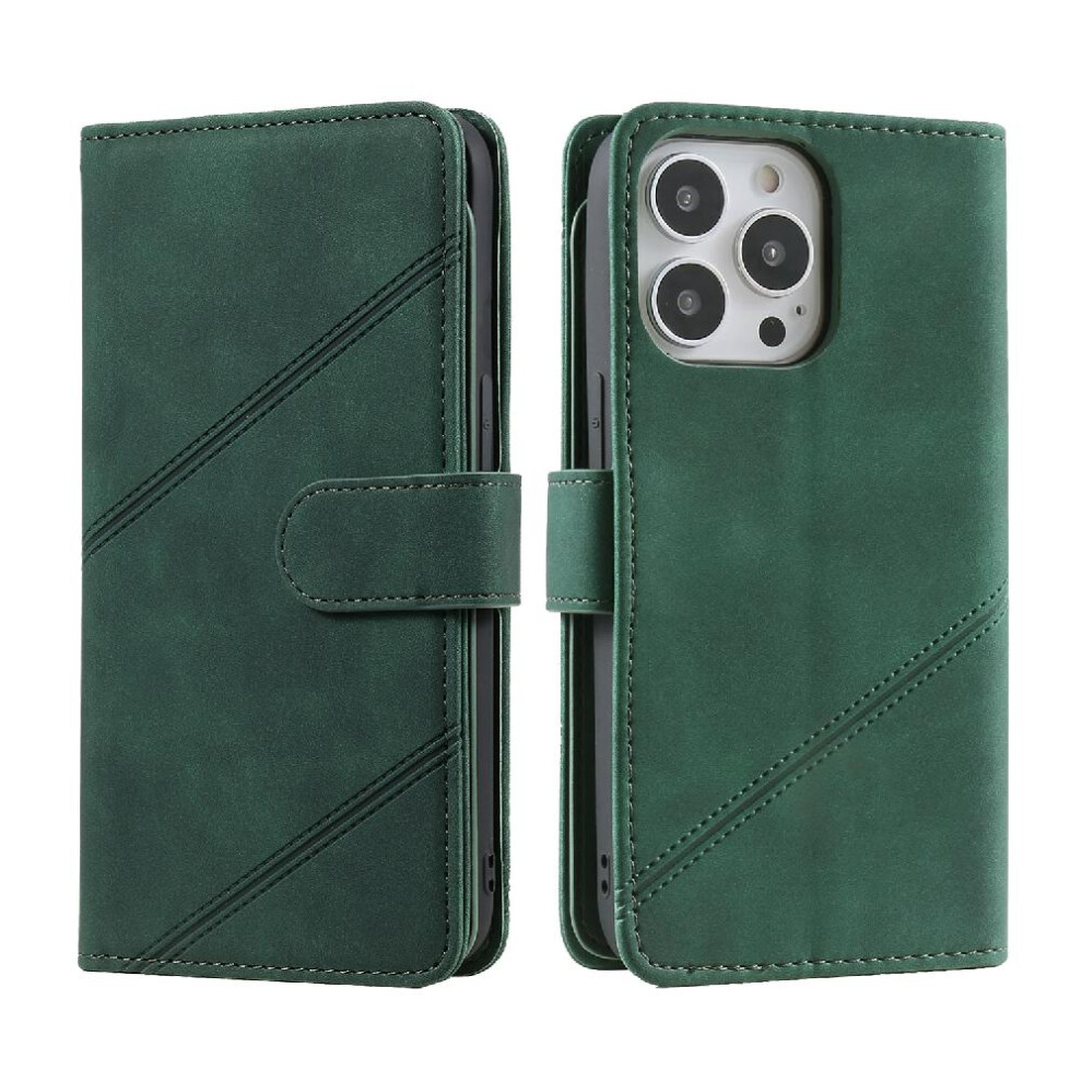 (Green) Case For Iphone 13 Pro Pu Leather Magnetic Card Holder Kickstand Wristband Wallet Flip Folio Green 764563771219