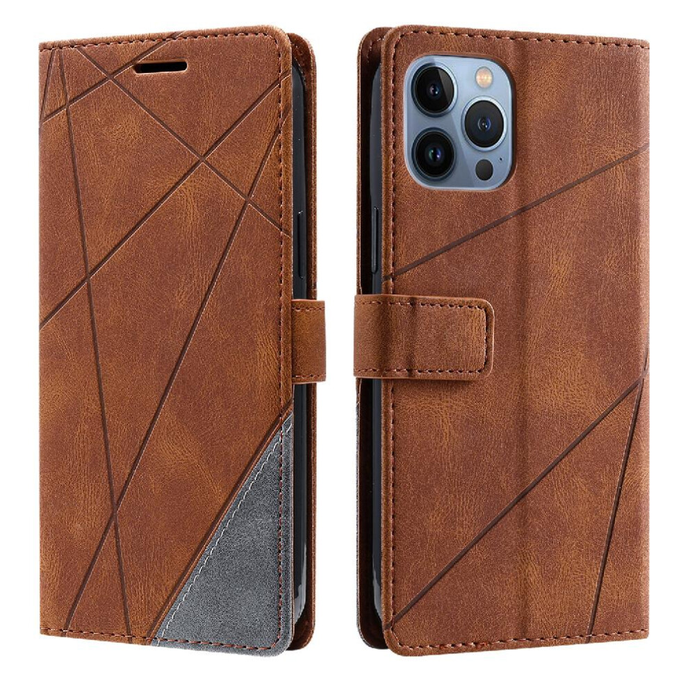 (Brown) Case For Iphone 13 Pro Shockproof Pu Leather Card Holder Kickstand Magnetic Wallet Flip Folio Brown 764563772247
