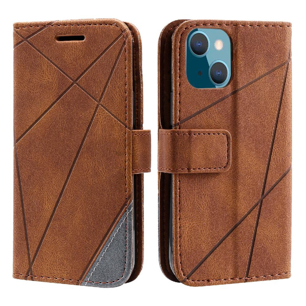 (Brown) Case For Iphone 13 Card Holder Kickstand Pu Leather Magnetic Shockproof Wallet Flip Folio Brown 764563772292