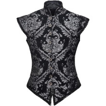 (Sliver, M) Mens Tudor Vest Victorian Suit Vest Tudor Jerkin Gothic Steampunk Waistcoat