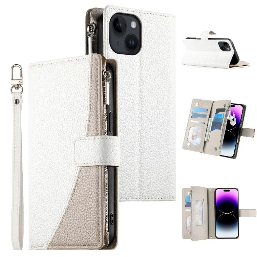 (White) Compatible With Iphone 13 Case Elegant Wallet Card Slots Leather Case White 764563772902