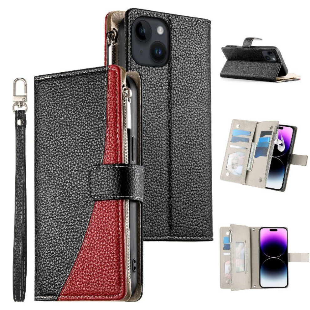 (Black) Compatible With Iphone 13 Case Elegant Wallet Card Slots Leather Case Black 764563772889
