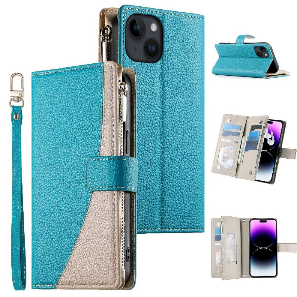 (Green) Compatible With Iphone 13 Case Elegant Wallet Card Slots Leather Case Green 764563772872