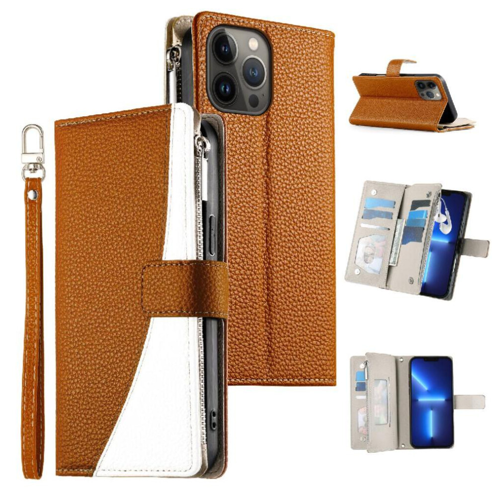 (Brown) Compatible With Iphone 13 Pro Max Case Wallet Elegant Card Slots Leather Case Brown 764563772957