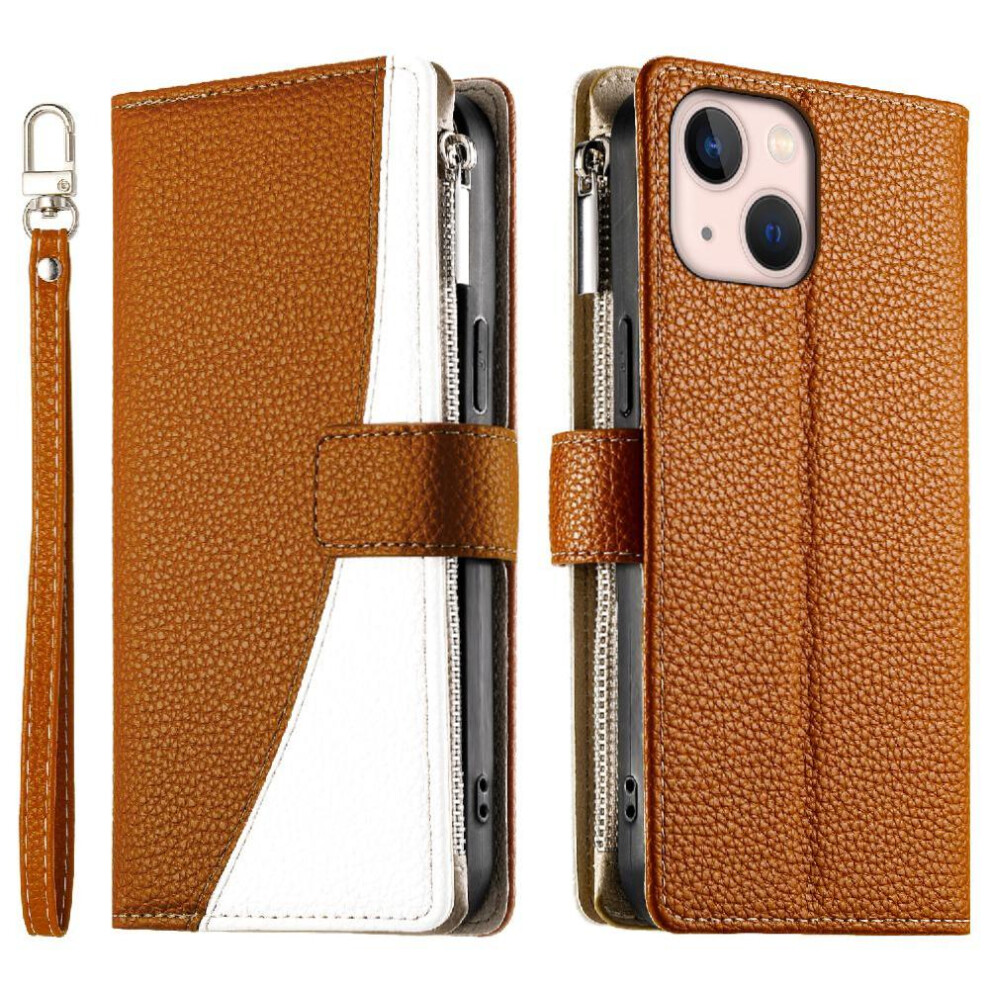 (Brown) Compatible With Iphone 13 Mini Case Elegant Leather Case Card Slots Wallet Brown 764563773077