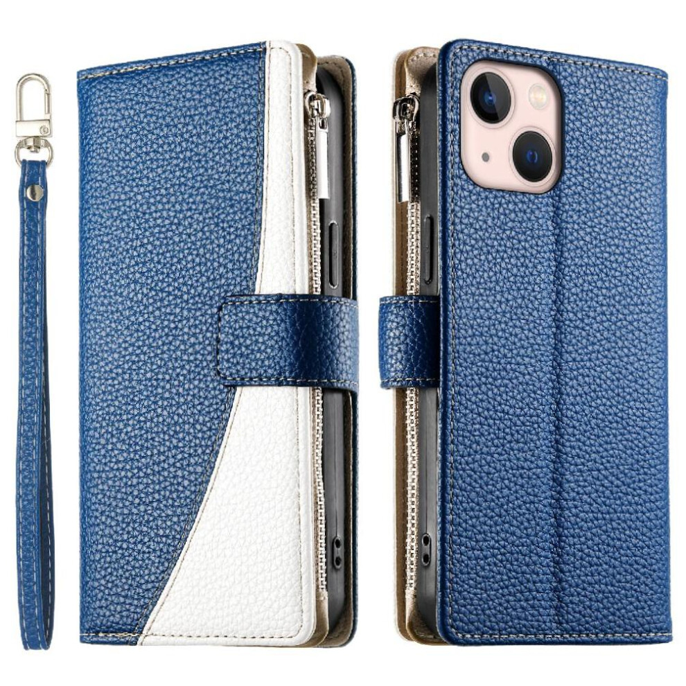 (Blue) Compatible With Iphone 13 Mini Case Elegant Leather Case Card Slots Wallet Blue 764563773091