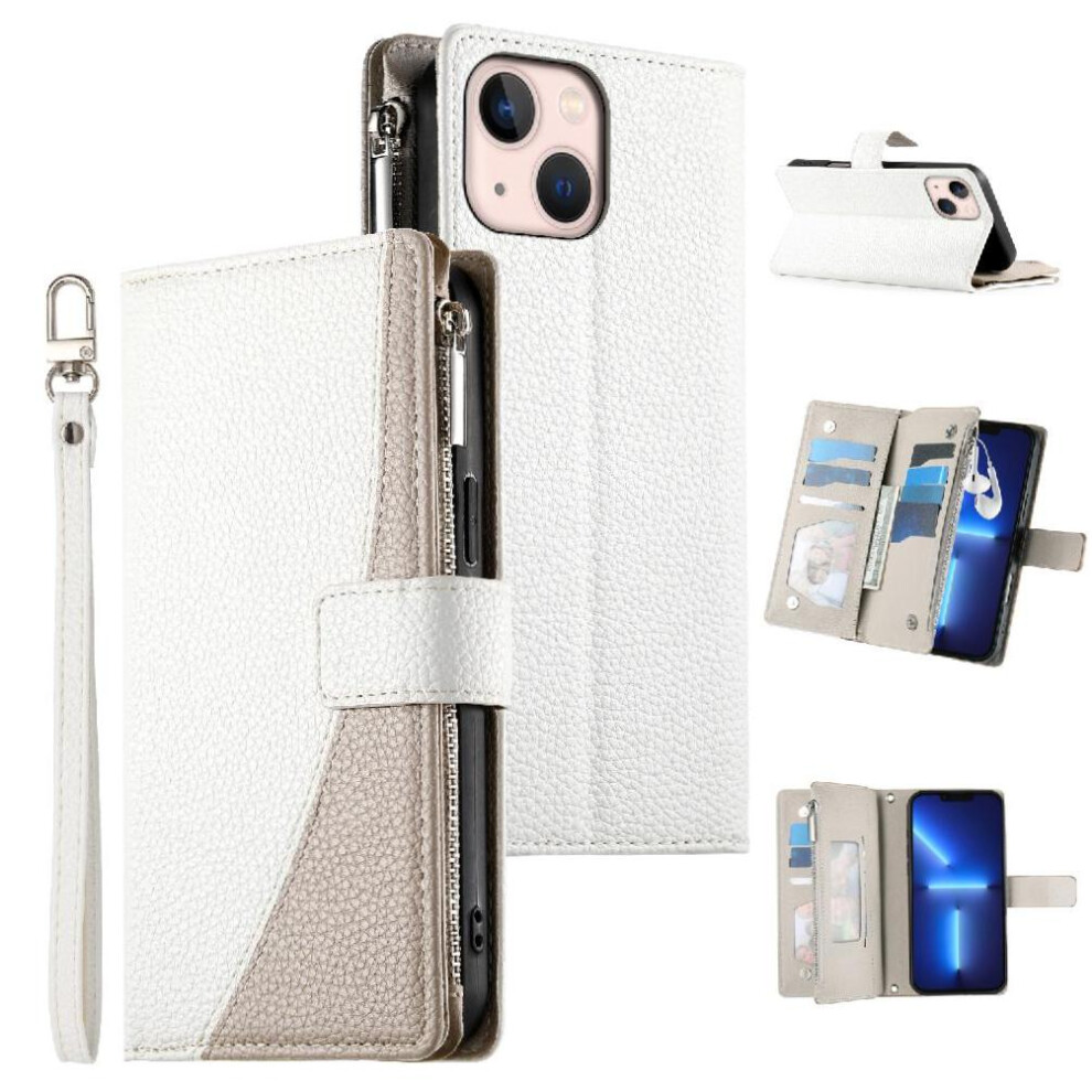 (White) Compatible With Iphone 13 Mini Case Elegant Leather Case Card Slots Wallet White 764563773084