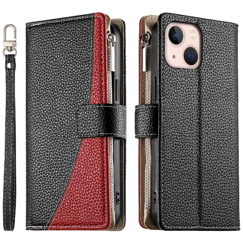 (Black) Compatible With Iphone 13 Mini Case Elegant Leather Case Card Slots Wallet Black 764563773060