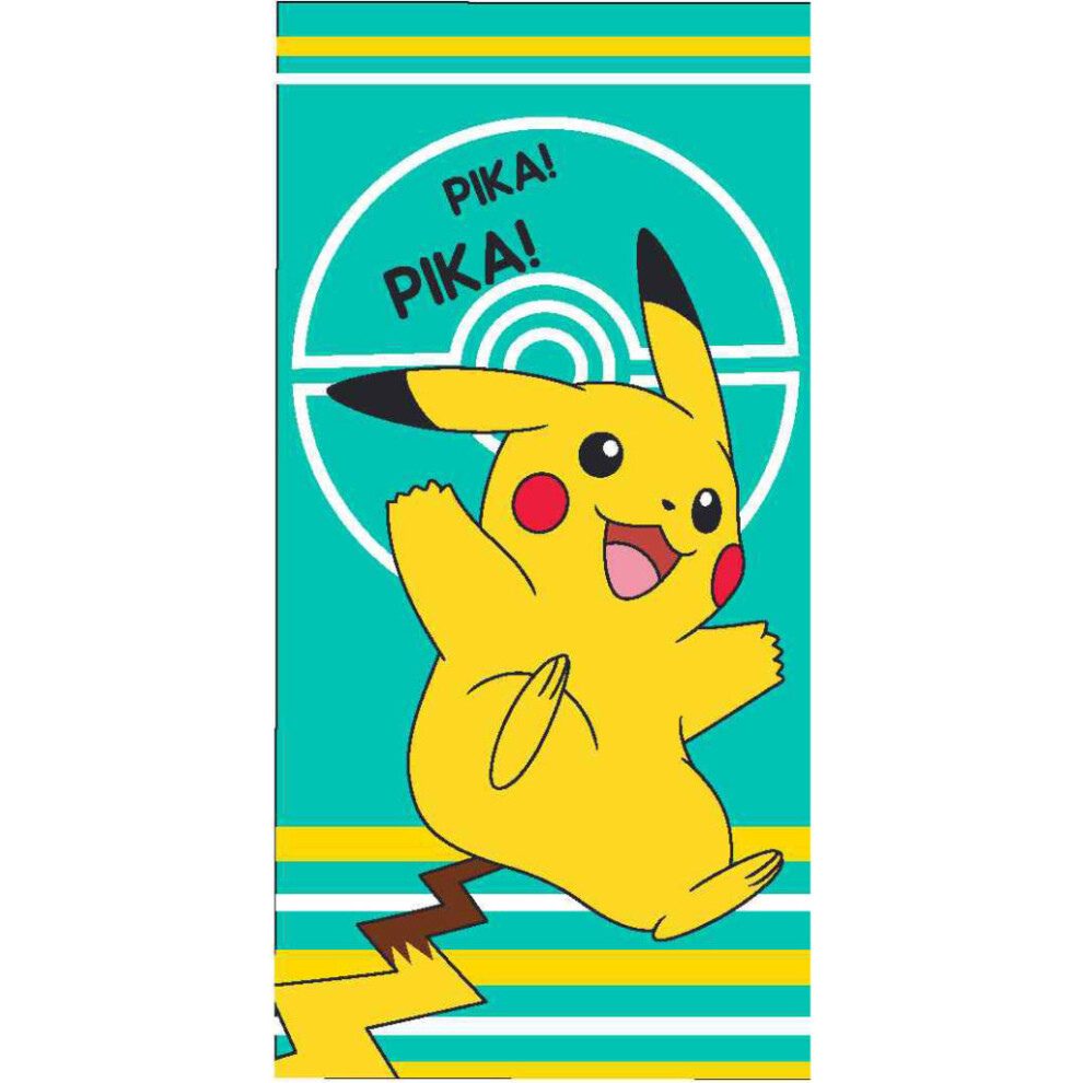 Pokémon Pokemon Pikachu Bath Beach Towel - 140 X 70 Cm - 100% Cotton Multicoloured