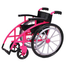 Miniature Red Wheelchair and Crutches Playset for 30cm Dolls,Pretend Play Toy Accessory Compatible with Various Brands