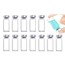 12 Stück 10ml versiegelte Probenflaschen, klare untere Kopffraum-Glasfläschen, transparente Fläschen mit selbstdichtendem Injektionsanschlus