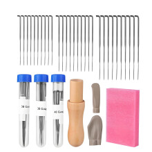 Wolle Filz Nadel Werkzeug Kit - Enthält 3 Größen Filz Nadeln und 1/8 Nadel Holzgriff - Perfekt für Anfänger und Profis, Ess