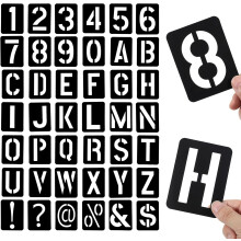 Buchstaben und Zahlen Schablonen, 42 Stück wiederverwendbare Alphabet Vorlagen, 4 Zoll (10cm) Verriegelung Schablone Kit für Malerei auf Hol