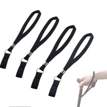 AXOBOG 4PCS Walking Stick Armbandgurte - verstellbare schwarze Armbandschleife für Walking Stocks, sichere und bequeme Walking Stick Zubehör