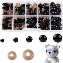 JCUQGDOO 200-teiliges Sicherheitsaugen-Set? Verschiedene GrößenFür das Häkeln, perfekt für Plüschtiere, gefüllte Puppen und Teddybären? Inkl