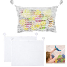 Bad Spielzeug Aufbewahrung, 3pcs große Bad Spielzeug Aufbewahrung Mesh Netz Tasche, Faltbares Bad Spielzeug Aufbewahrung Netz, Bad Spielzeug