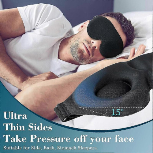 Sleep Mask for Side Sleeper Light Blocking for Women Men 3d Contoured Cup Blindfold Comfortable Eye Cover Rest Accessory 1