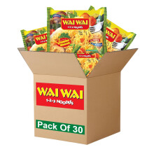 Wai Wai Noodles Vegetable - 70g (Pack of 30) | Ready-to-Eat or Cook | Spicy & Savoury Taste | Quick Meal Snack